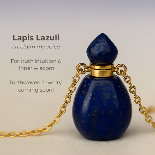 Lapis Lazuli Gemstone Perfume Pendant Necklace