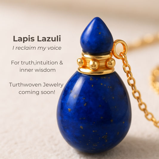 Lapis Lazuli Gemstone Perfume Pendant Necklace